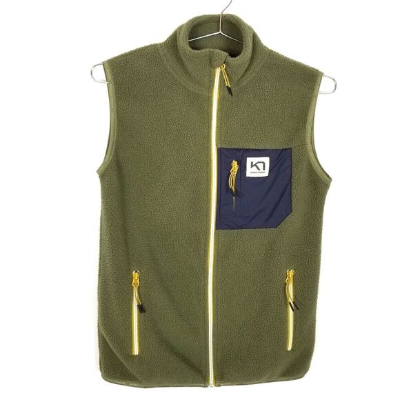 Kari Traa Women Rothe Fleece Vest Women's Sz S  Green Zip Up Outdoor Casual - Picture 1 of 6